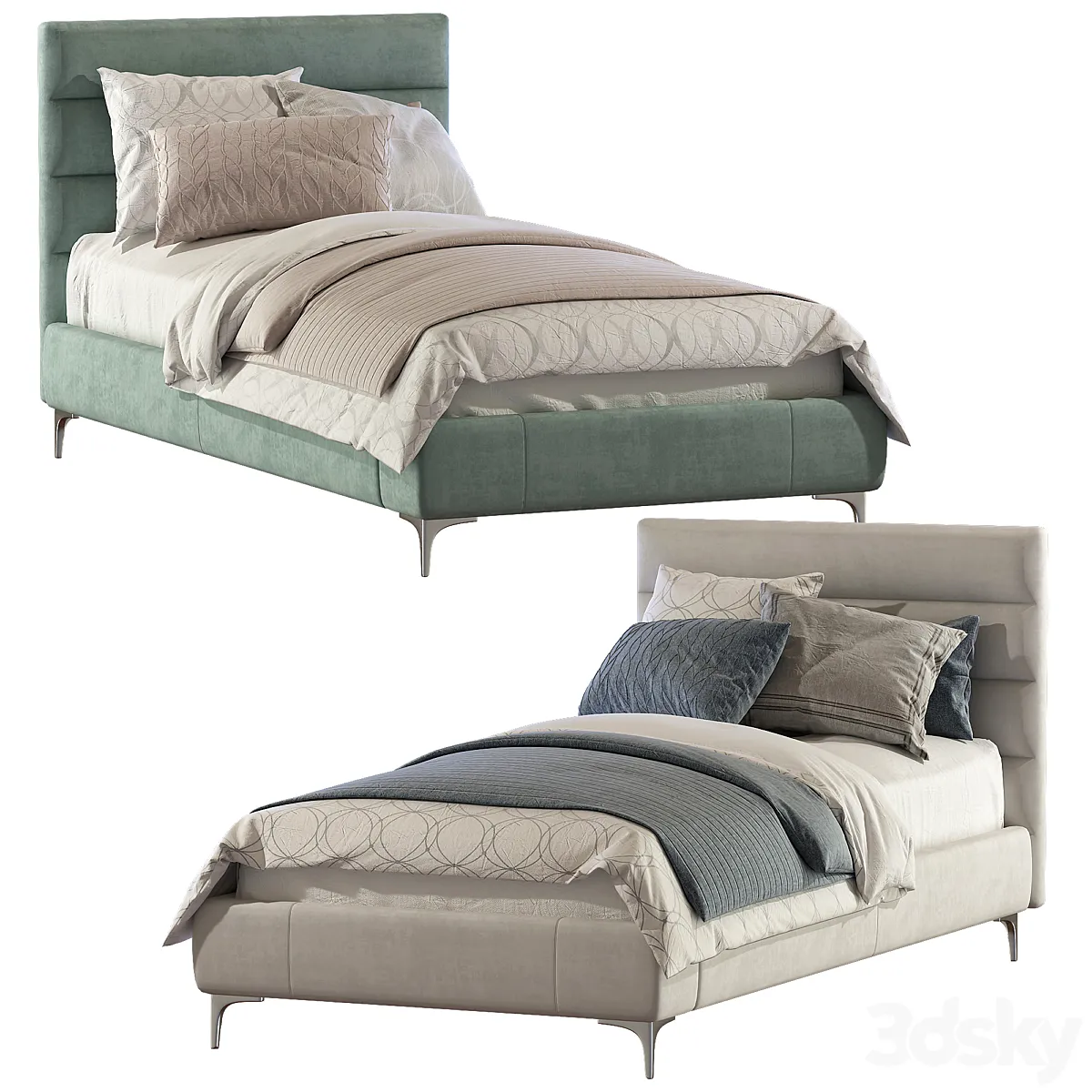 3d Bed Pfeiffer Upholstered Bed 2