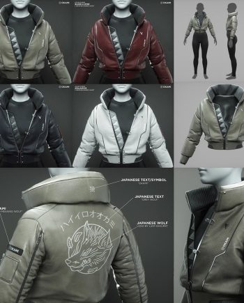 Cyberpunk Bomber Jacket - 3D Fashion Design Course download
