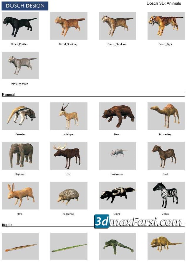 dosch design 3d animals free download