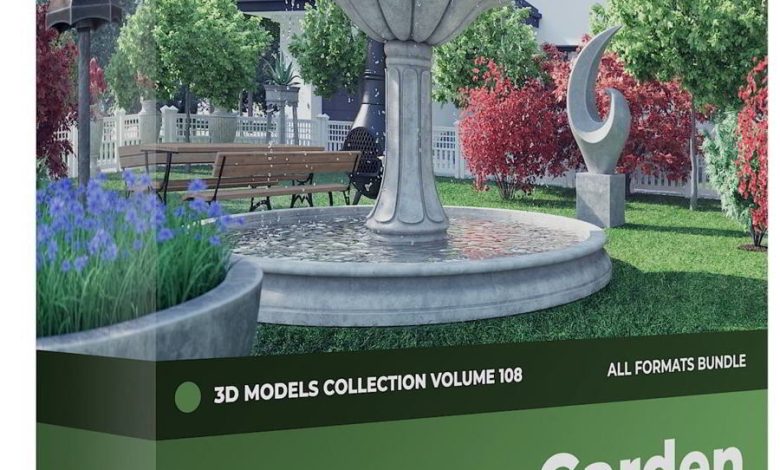 CGAxis – Garden Decorations 3D Models Collection – Volume 108 free download
