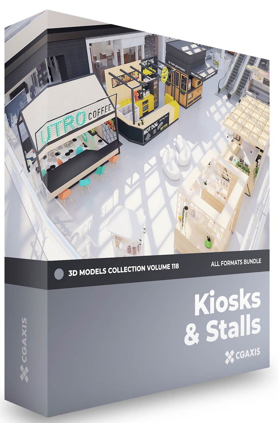 CGAxis – Kiosks & Stalls 3D Models Collection – Volume 118 free download