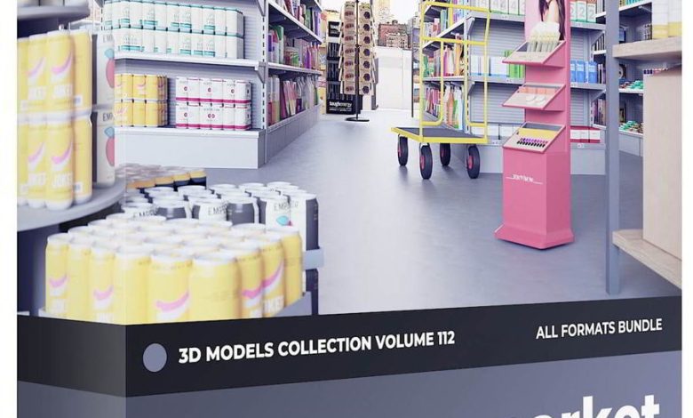 CGAxis – Supermarket Equipment 3D Models Collection – Volume 112 free download