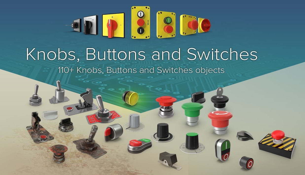 PixelSquid – Buttons and Switches Collection free download