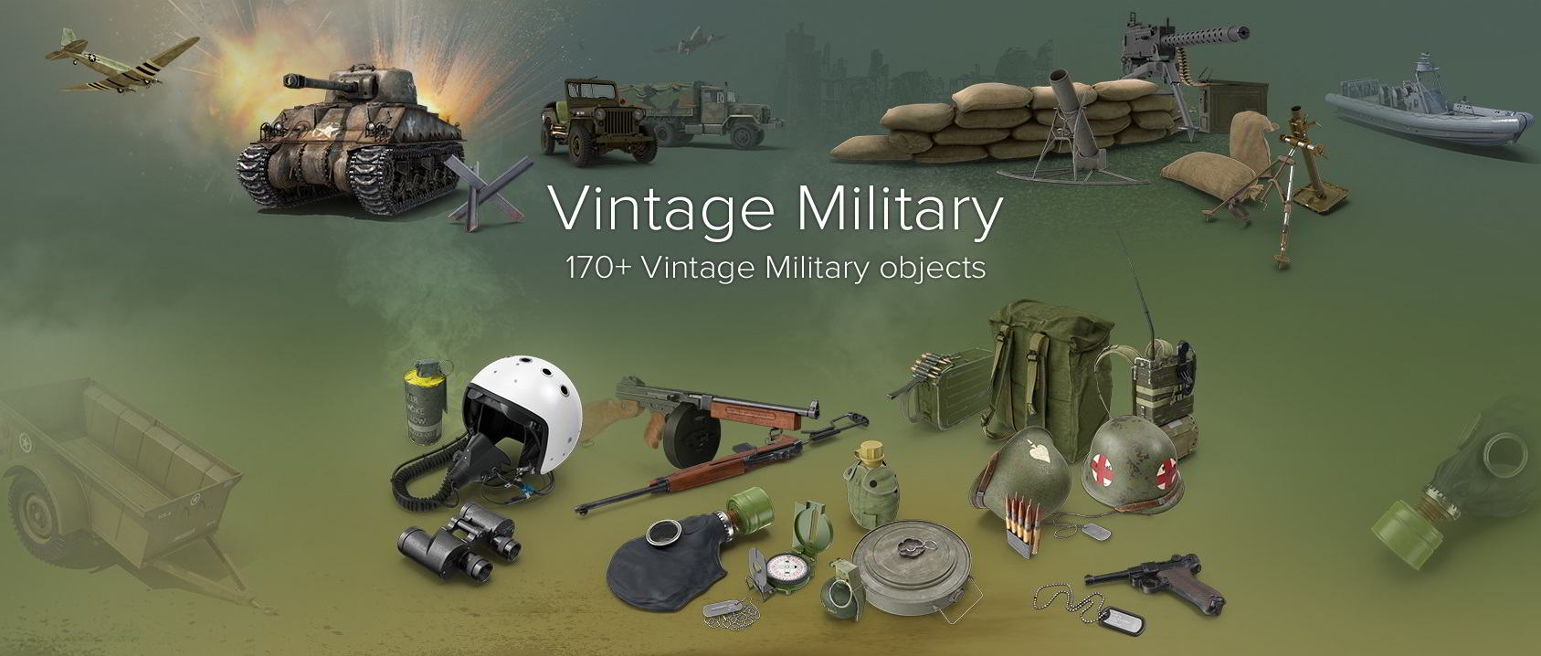 PixelSquid – Vintage Military Collection free download