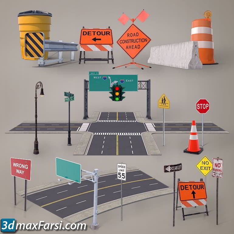 PixelSquid – Roads And Highways Collection free download