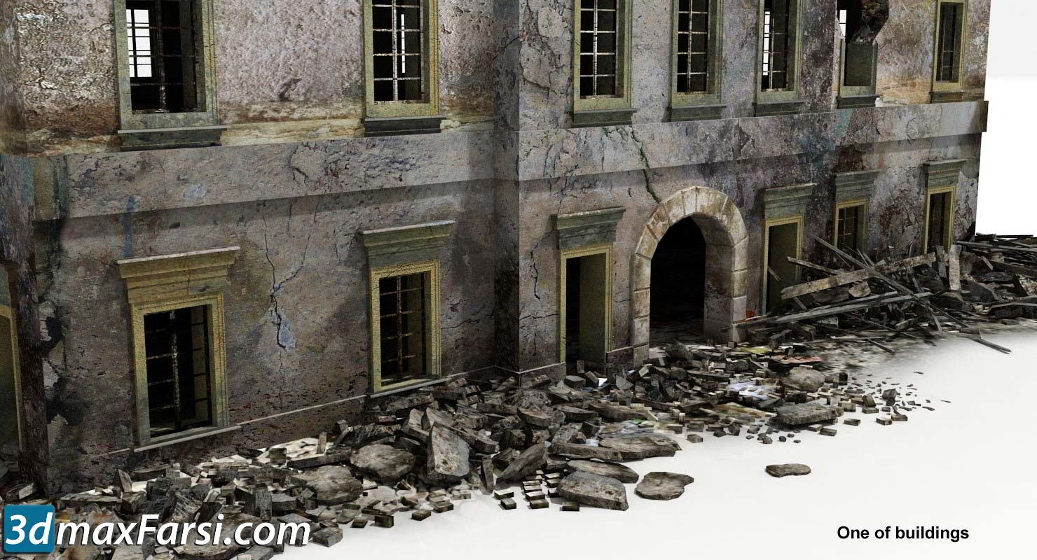 TurboSquid – Ruined City Warsaw WW2 1945 3D-Models free download