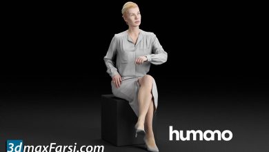 Humano Elegant business woman in skirt sitting and looking 0113 free download