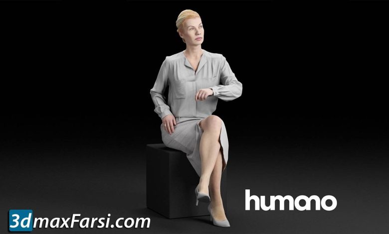 Humano Elegant business woman in skirt sitting and looking 0113 free download