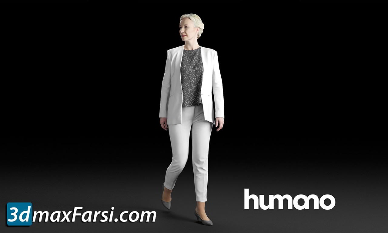 Humano Elegant woman walking and looking back 0306 3D model free download