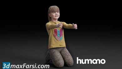 Humano Kneeling girl with outstretched arms 0510 free download
