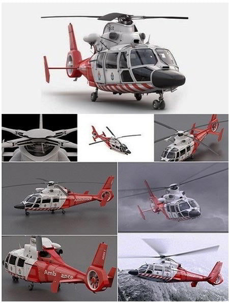Turbosquid 3D Model Eurocopter AS 365 Air Ambulace