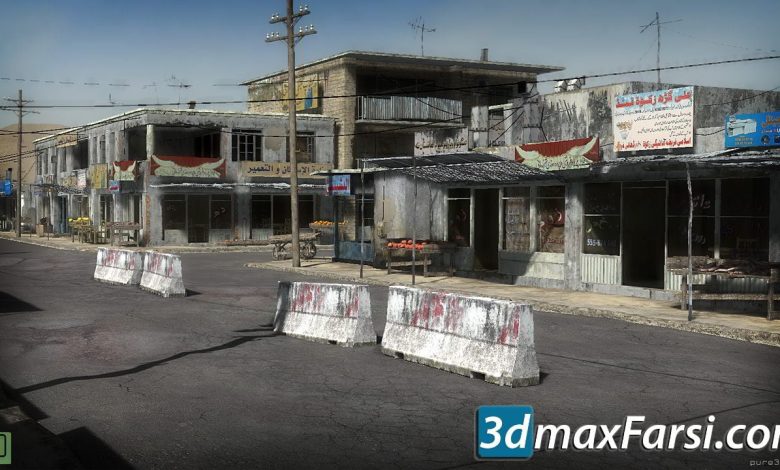CGTrader – 25 Afghanistan City Buildings Props for Games Low-poly 3D Model free download