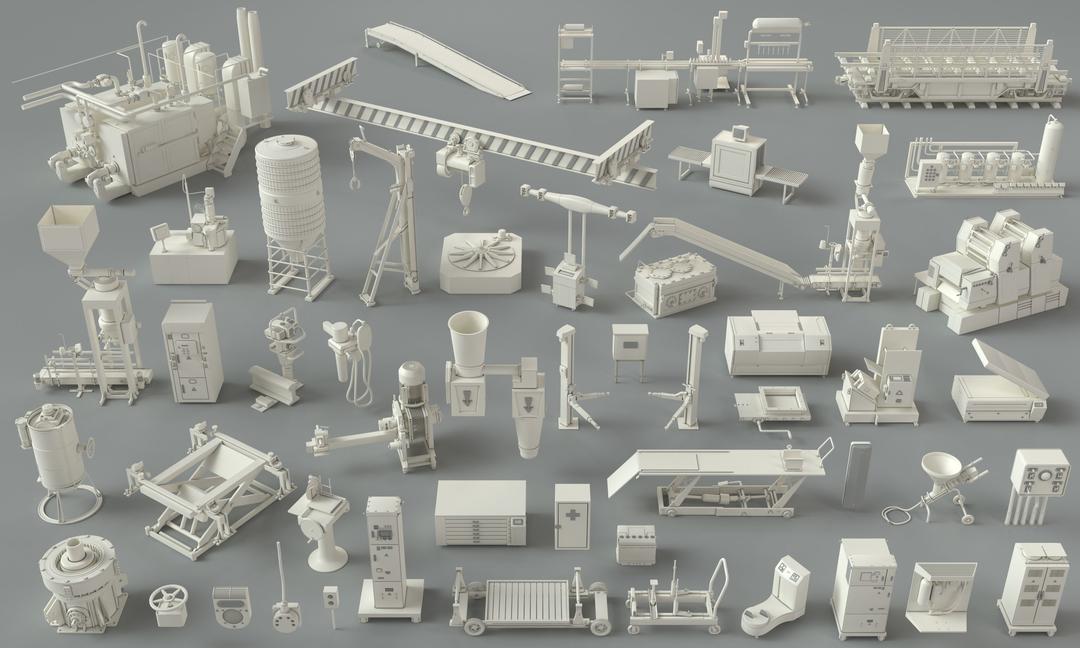 Cgtrader – Factory Units-part-3 – 49 pieces 3D model free download