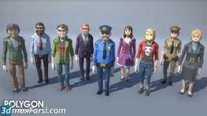 City Pack Low-poly & Complete Colored Lowpoly People