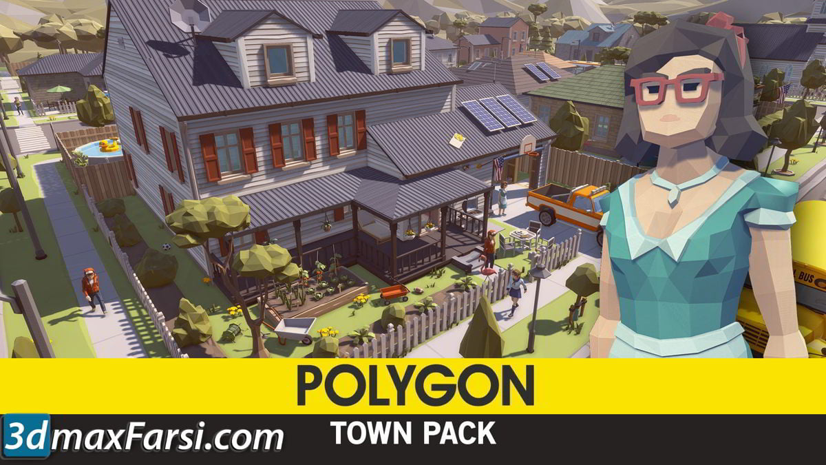 Cgtrader – POLYGON – Town Pack Low-poly 3D model free download