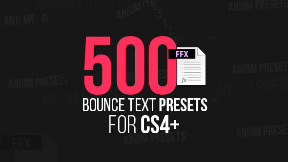 VIDEOHIVE 500 500 Bounce Text Presets