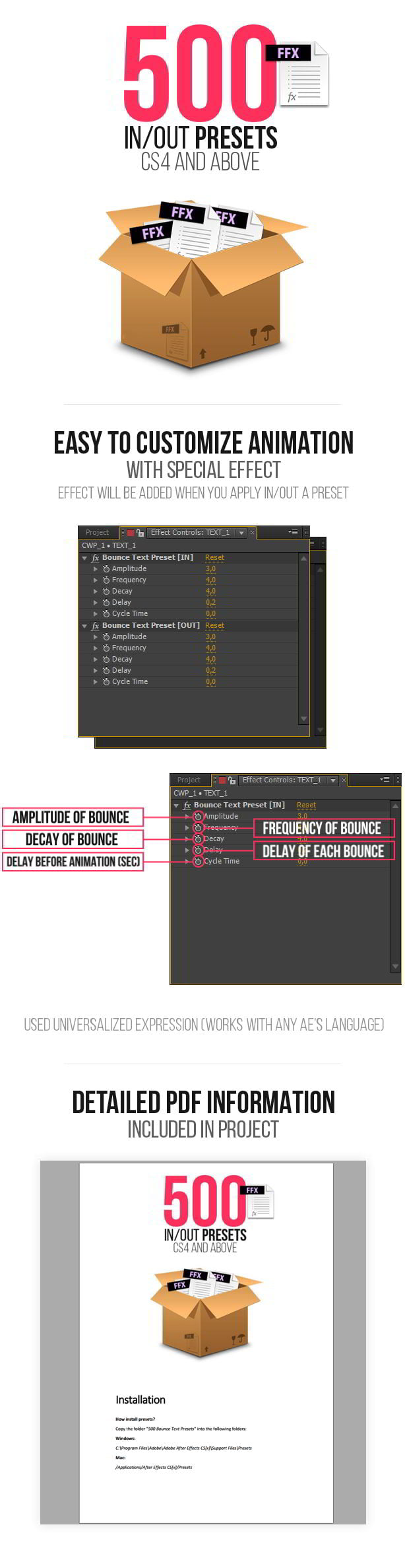 500 500 Bounce Text Presets