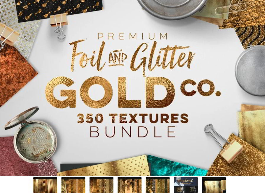 Creativemarket – 350 Gold & Metallic Textures 