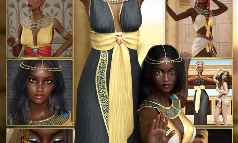 Daz3d, Egyptian MEGA Bundle – Characters, Outfits, Hair, Poses and Lights download free