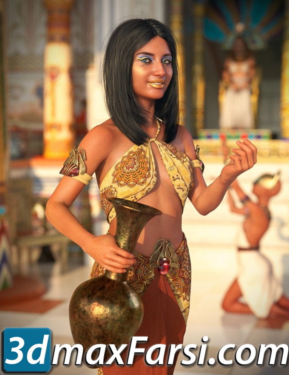 Daz3d, Khemsit 8 Ancient Egyptian Handmaiden Bundle free download