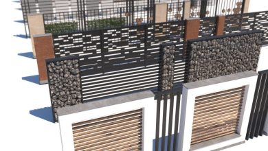CGTrader – Modern fence collection Low-poly 3D model