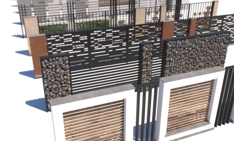 CGTrader – Modern fence collection Low-poly 3D model
