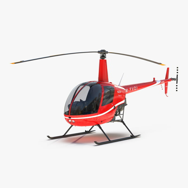 TURBOSQUID – Helicopter Robinson R22 Red