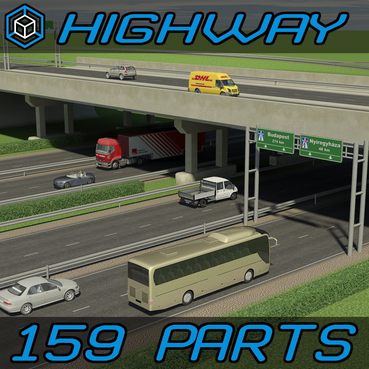 Turbosquid - Highway Elements Packby Univerpix Studio free download