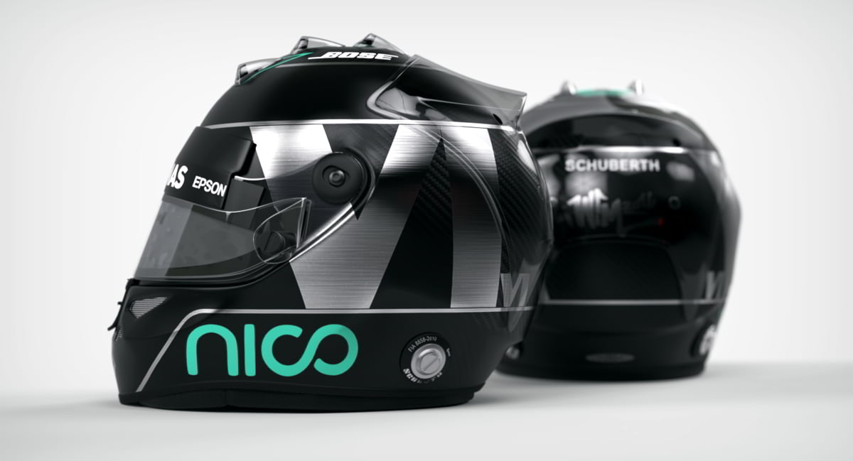 TURBOSQUID – Nico Rosberg 2016 style Racing helmet