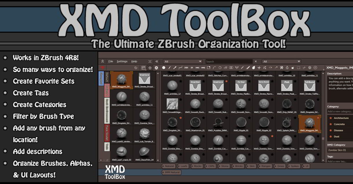 ZBrush XMD ToolBox Plug-in Features download