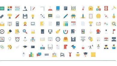 100 Educational icons (Flat pack, paper, linear) free download