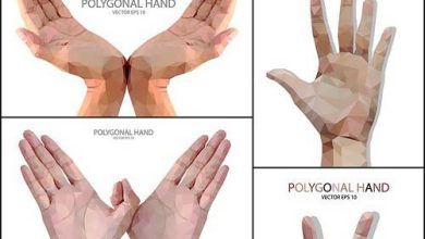 7 polygonal hand fingers sign vectors free download