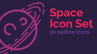 Set of 30 Space Outline Icons free download