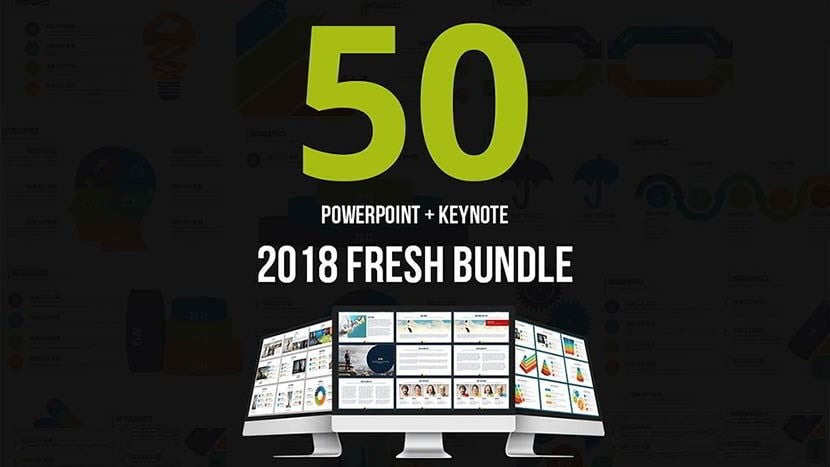 Creativemarket 2018 Fresh Bundle 50 Presentations free download