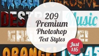 inkydeals - 209 Premium Photoshop Text Styles free download