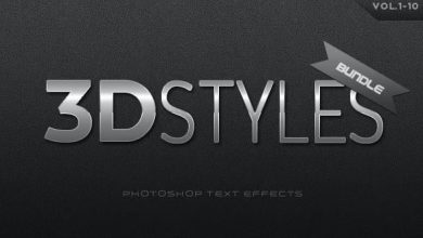 Graphicriver : 3D Photoshop Text Effects Big Bundle (Actions . Text Effects)