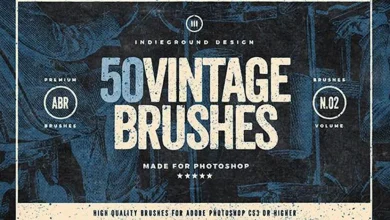 GraphicRiver – 50 vintage brushes set free download