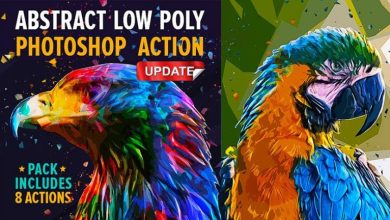 graphicriver Abstract Low Poly Photoshop Action Pack free download