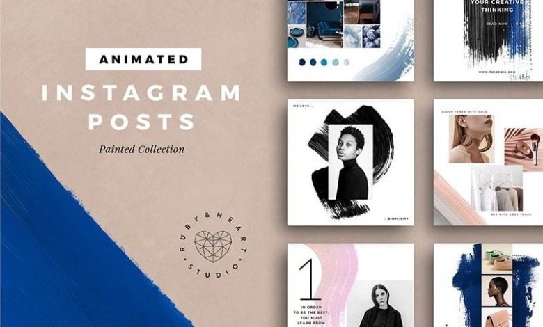 Creativemarket : ANIMATED Painted Instagram Posts free download