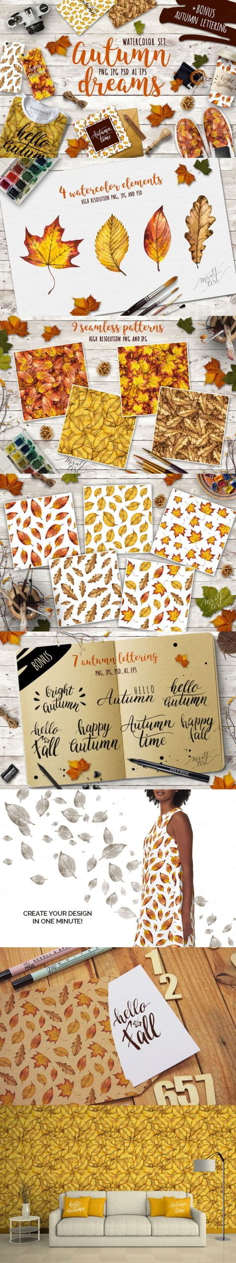 Autumn leaves pattern and texture background