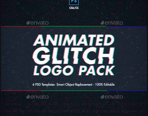 Graphicriver Animated Glitch Logo Pack – Photoshop Templates free download