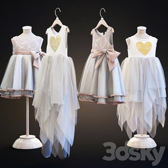 3dsky – Two children’s dresses free download