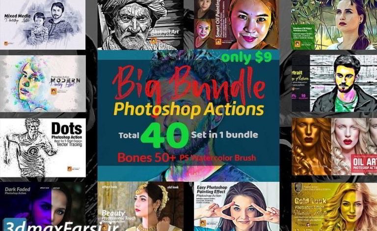 Creativemarket – Photoshop Actions Big Bundle free download