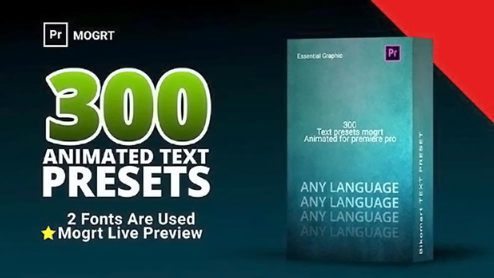 Premiere Pro Template: 300 Text Preset free download - 3dmaxfarsi