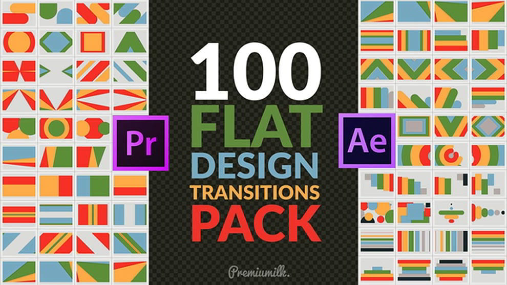 Videohive – Flat Design Transitions Pack | Mogrt by Premiumilk free download