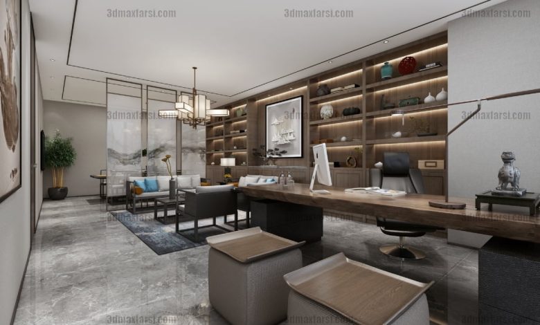Manager office 3d scene 1 3ds max vray