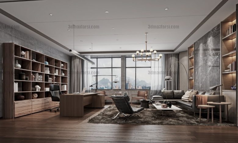 Manager office 3d scene 3 3ds max vray