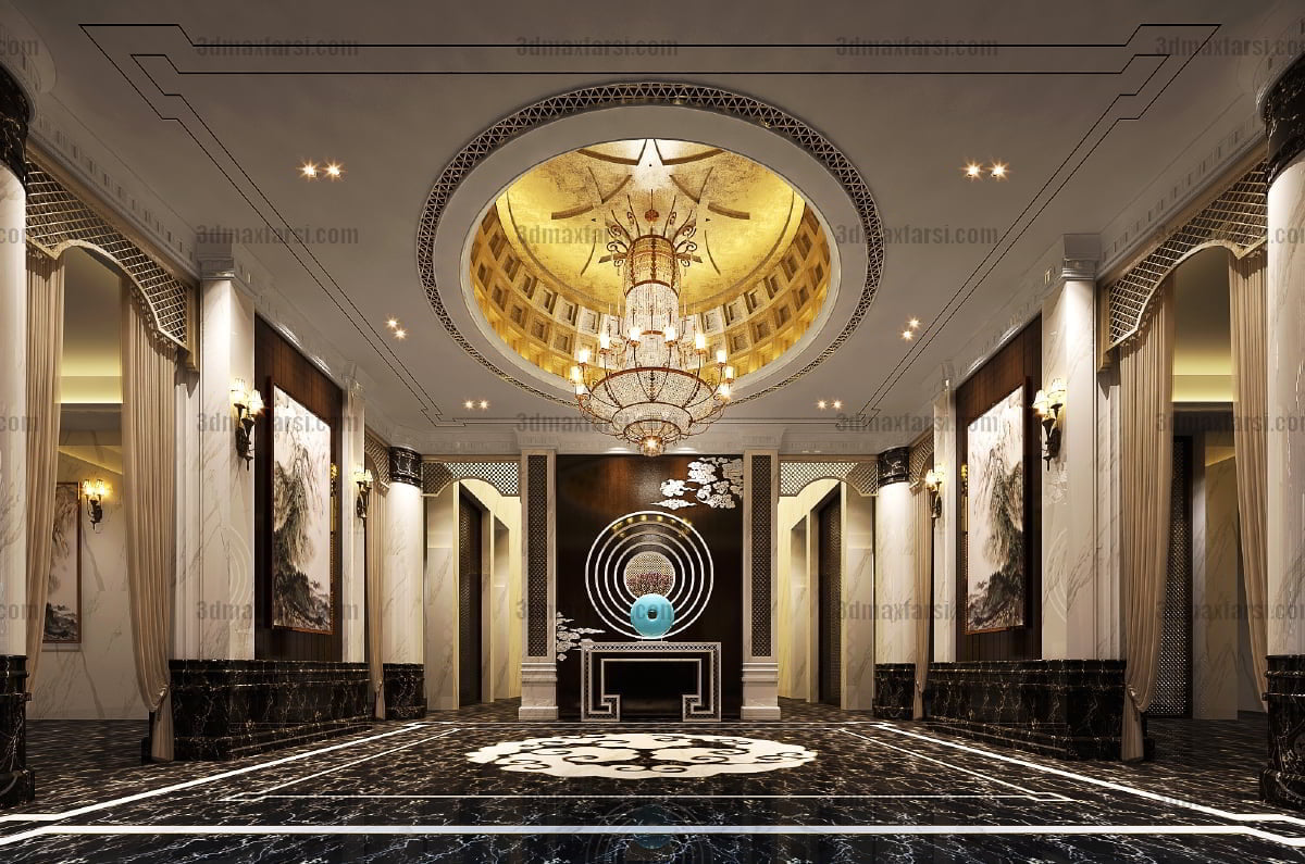 3d Corridor, elevator, Lobby 7