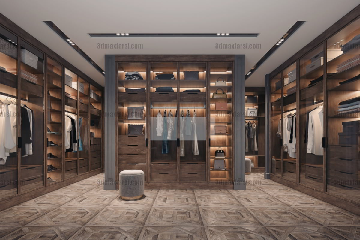Cloakroom 3d scene 8 3ds max vray