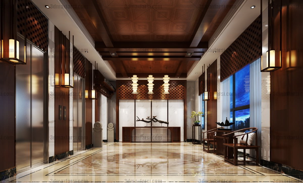 3d Corridor, elevator, Lobby 8